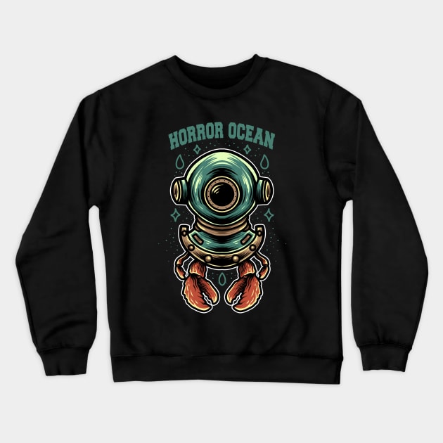 horror ocean Crewneck Sweatshirt by donipacoceng